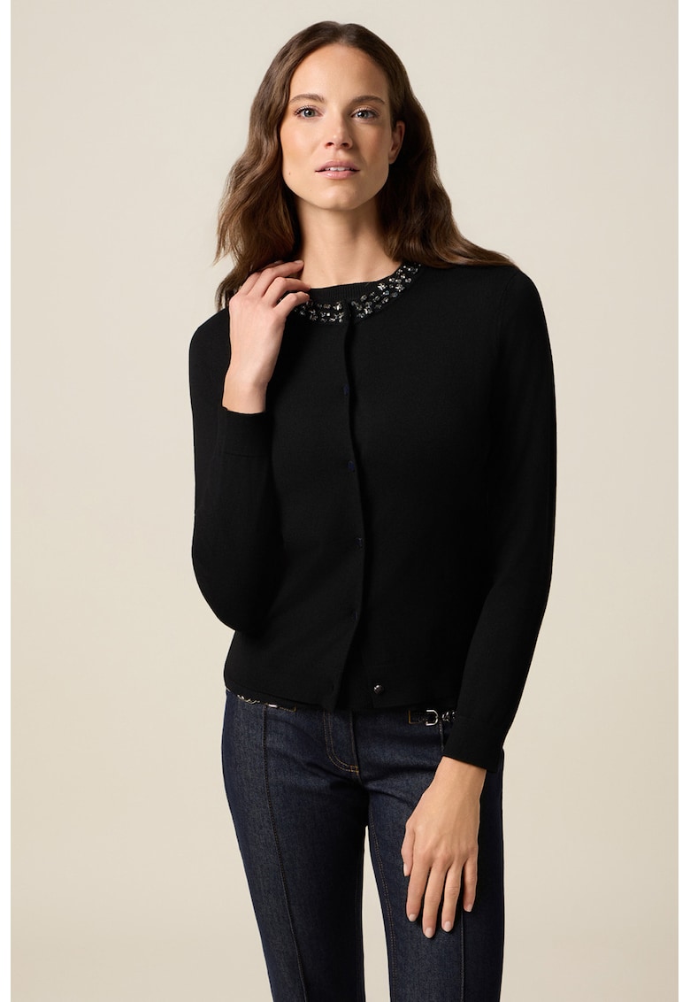 Cardigan cu aplicatie cu margele