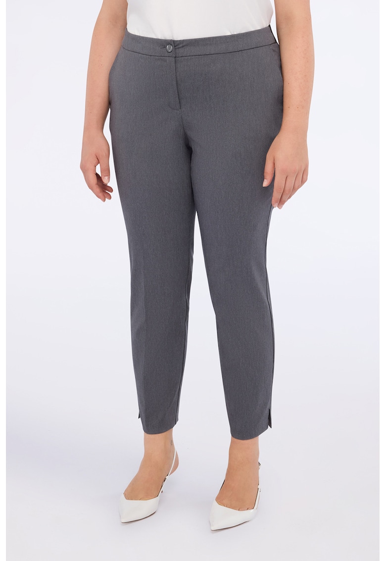 Pantaloni chino crop cu croiala conica