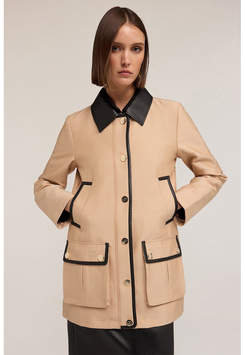 Jacheta cu insertii din piele ecologica