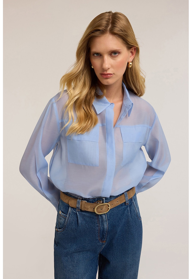 Camasa din organza cu buzunare