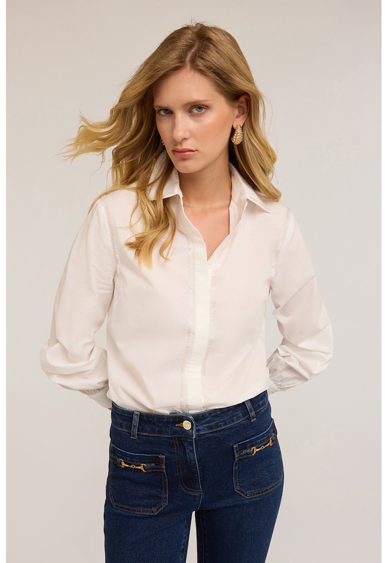 Camasa din poplin cu margele