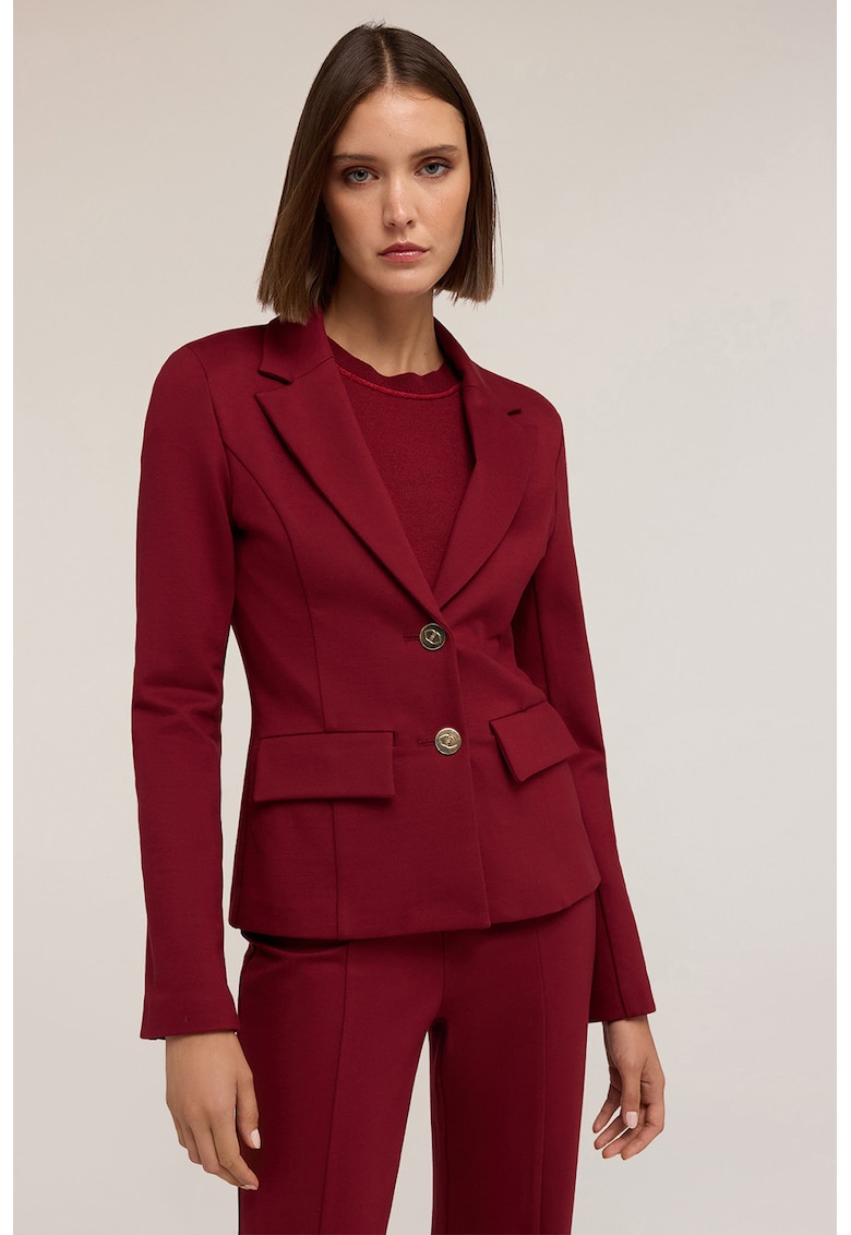 Sacou slim fit cu model uni