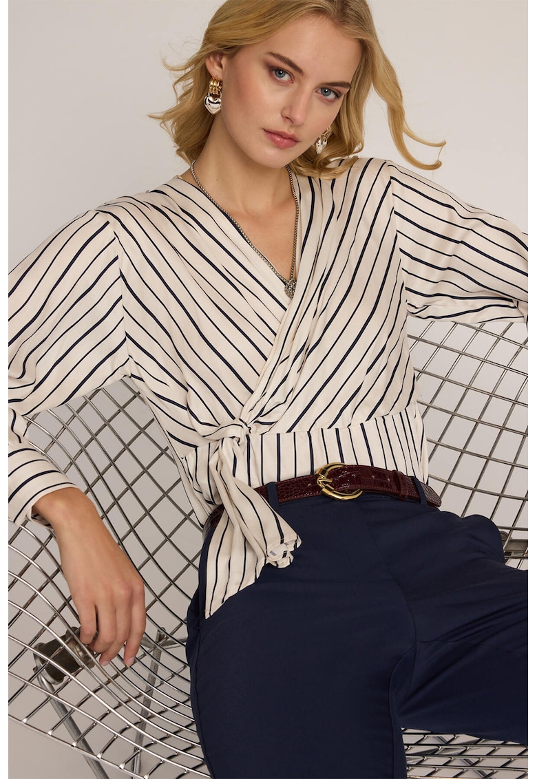 Bluza cu decolteu cache-coeur si dungi Bluza cu decolteu cache-coeur si dungi