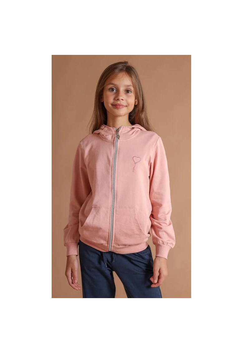 Hanorac din bumbac cu gluga pentru fetite