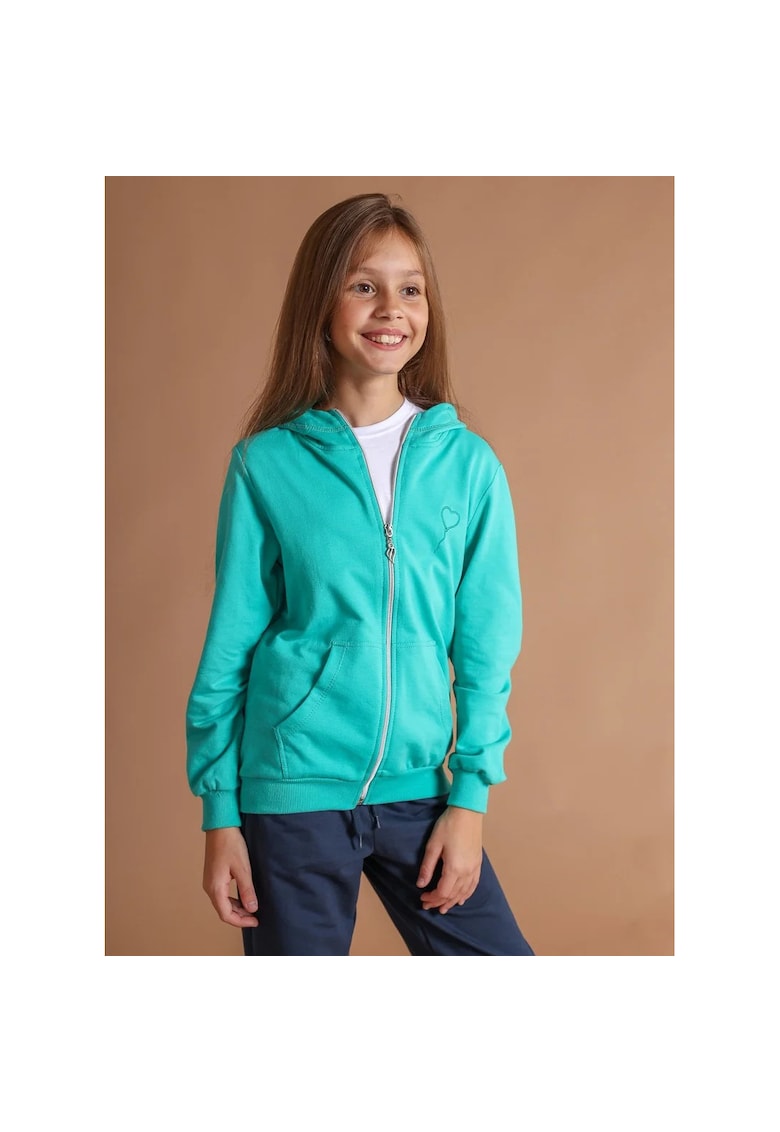 Hanorac din bumbac cu gluga pentru fetite