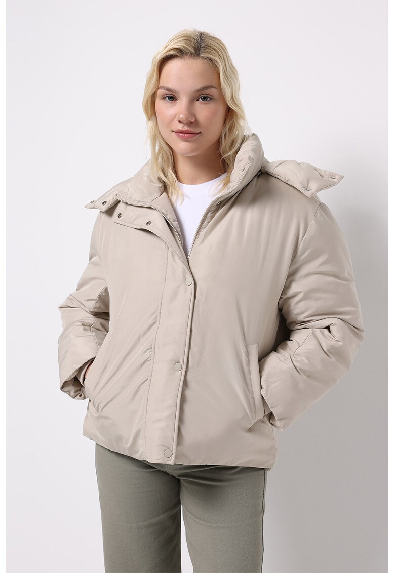 Geaca cu gluga detasabila - Bej deschis