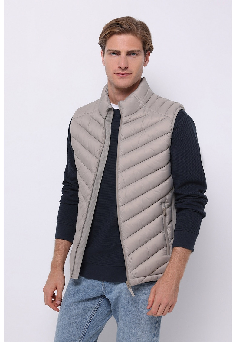 Vesta slim-fit cu fermoar