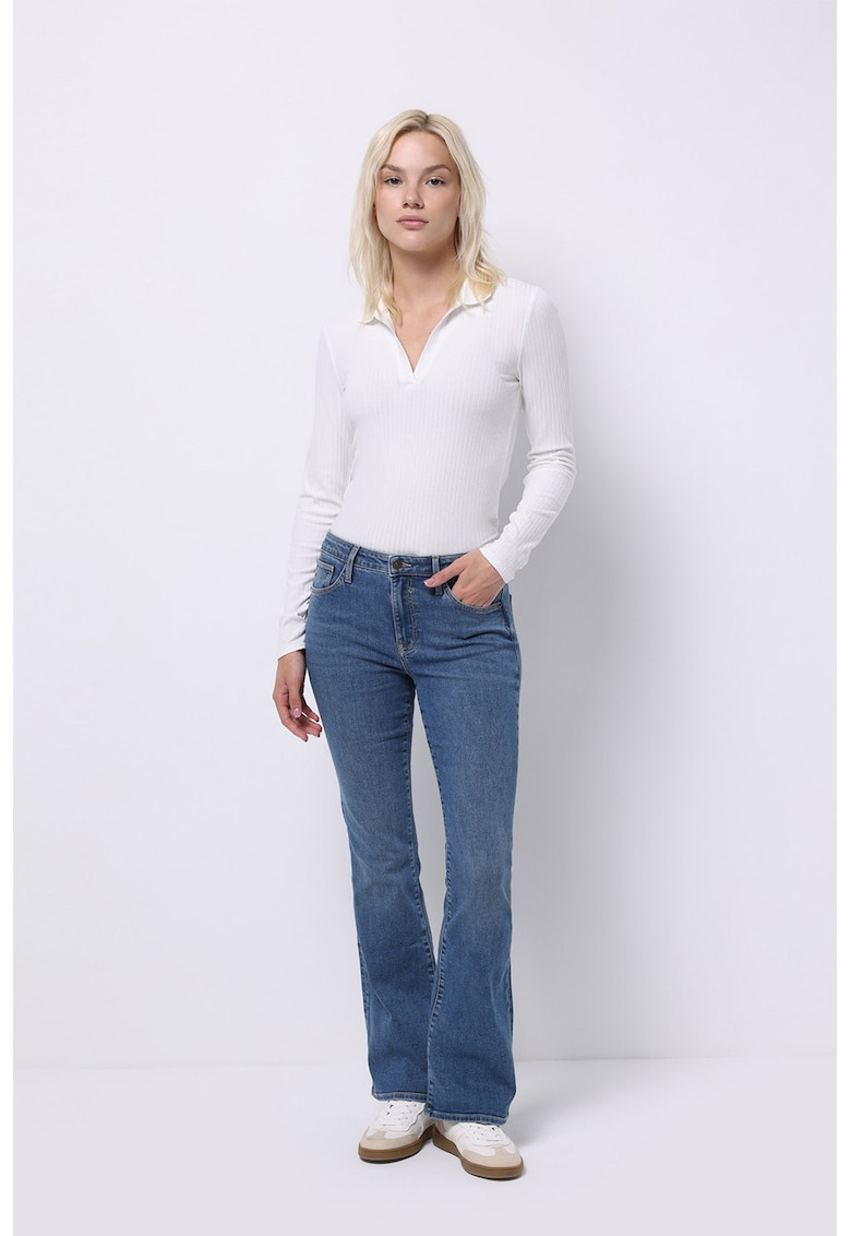 Blugi cu croiala bootcut si talie medie