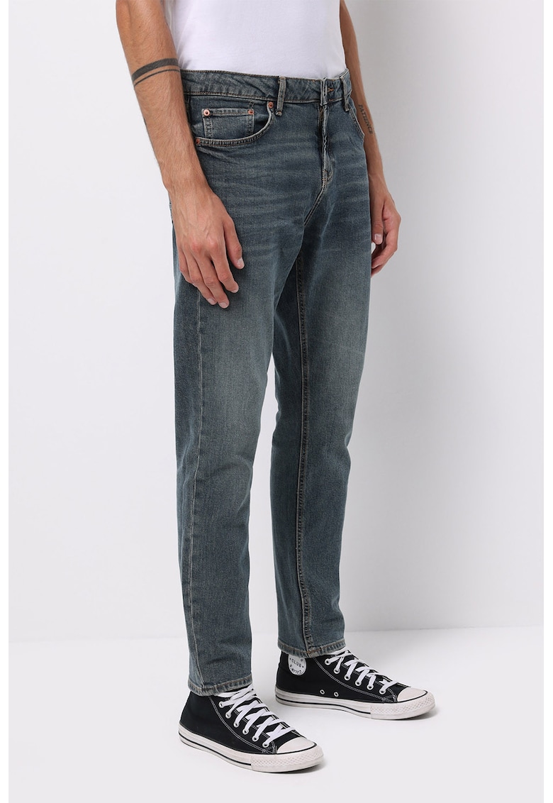 Blugi regular fit cu 5 buzunare - Albastru petrol