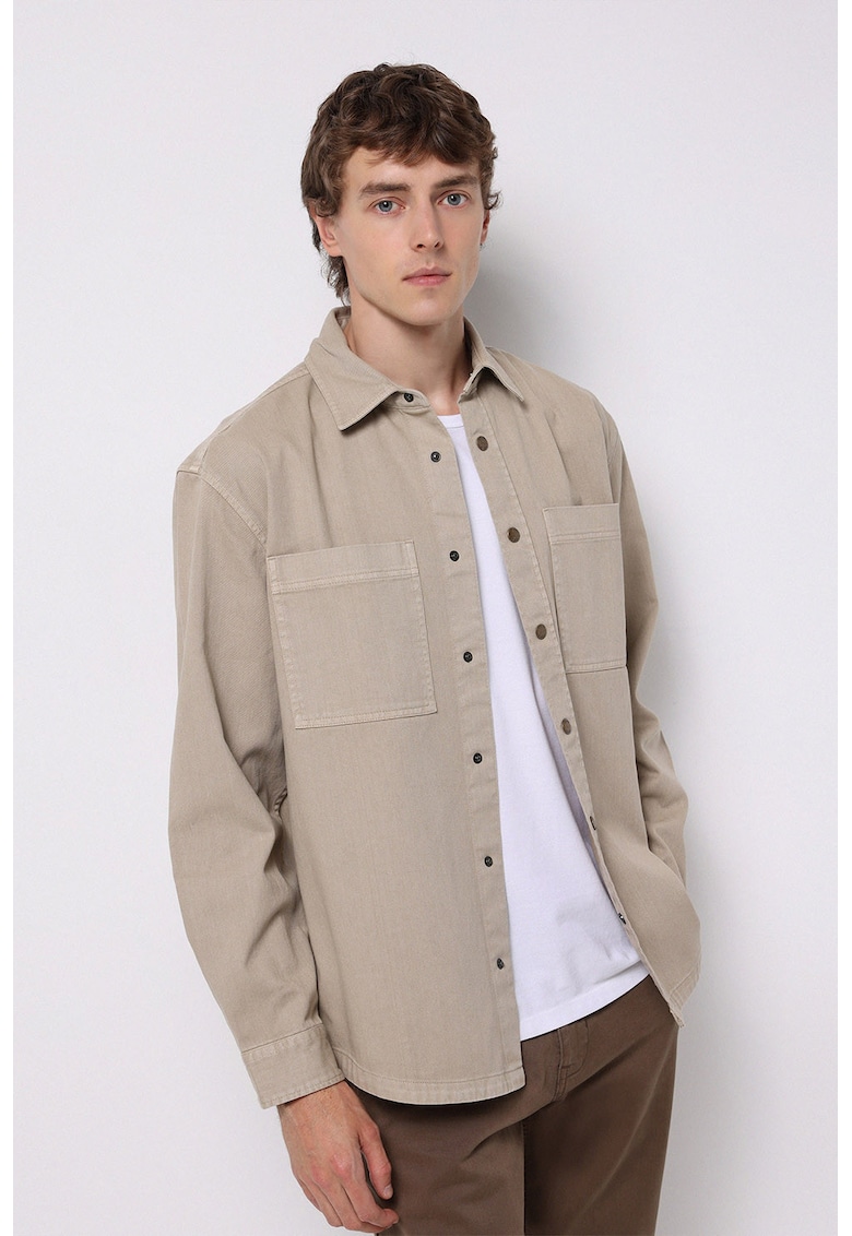 Jacheta-camasa din bumbac cu capse