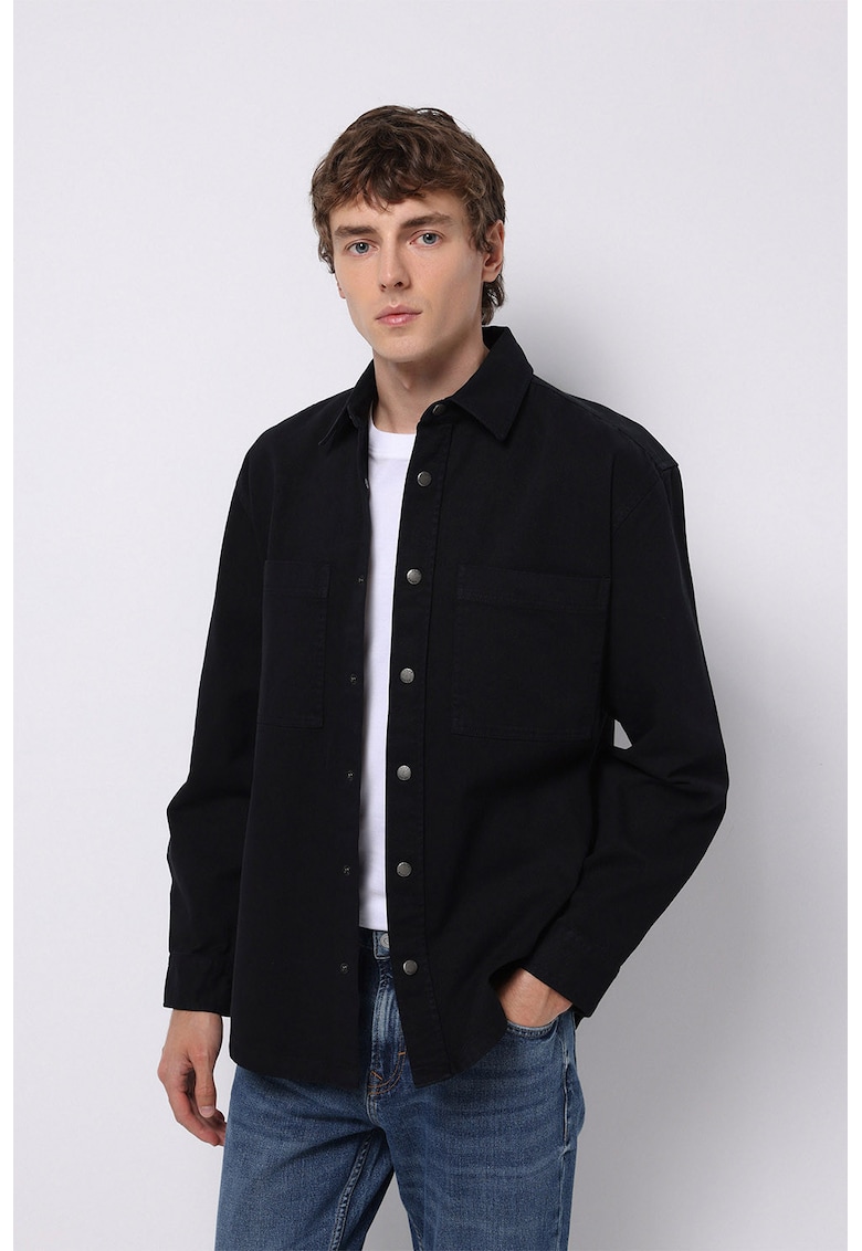 Jacheta-camasa din bumbac cu capse
