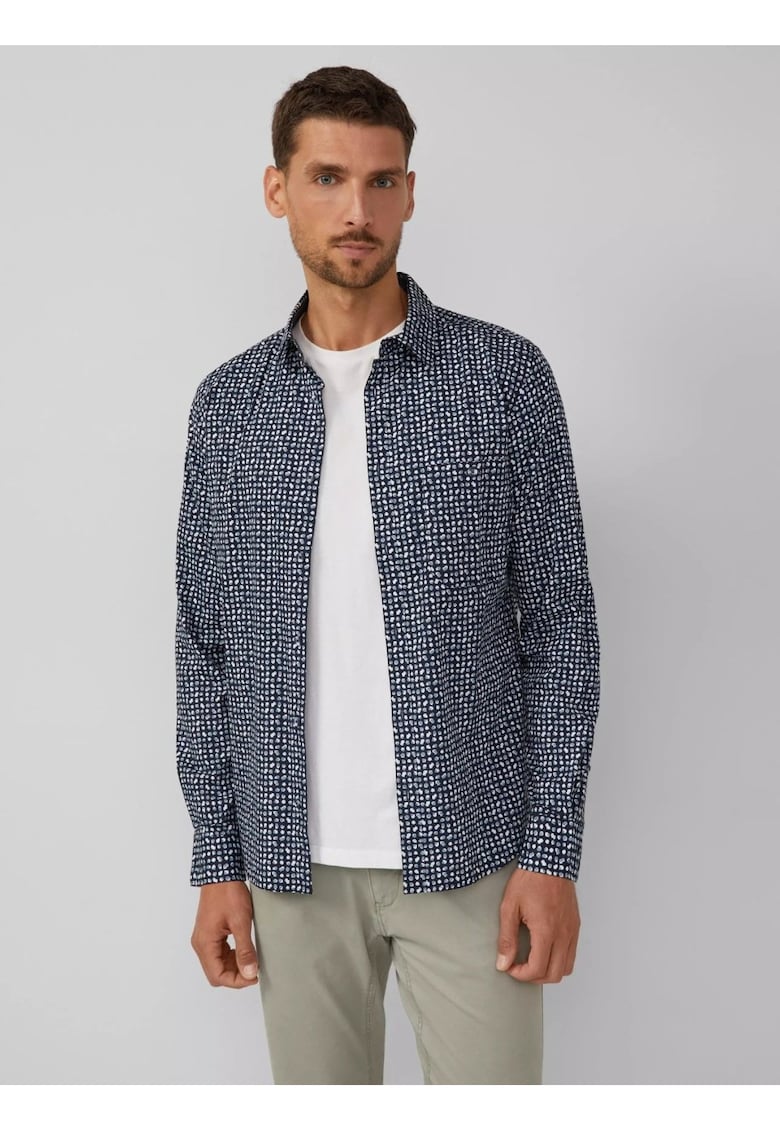 Camasa barbati - Slim fit cu imprimeu cu puncte - din amestec de bumbac