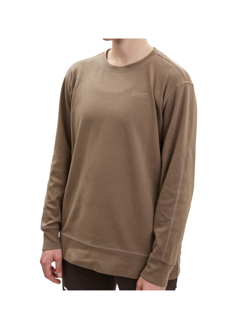 Pulover cu guler rotund si Buzunar cu fermoar -