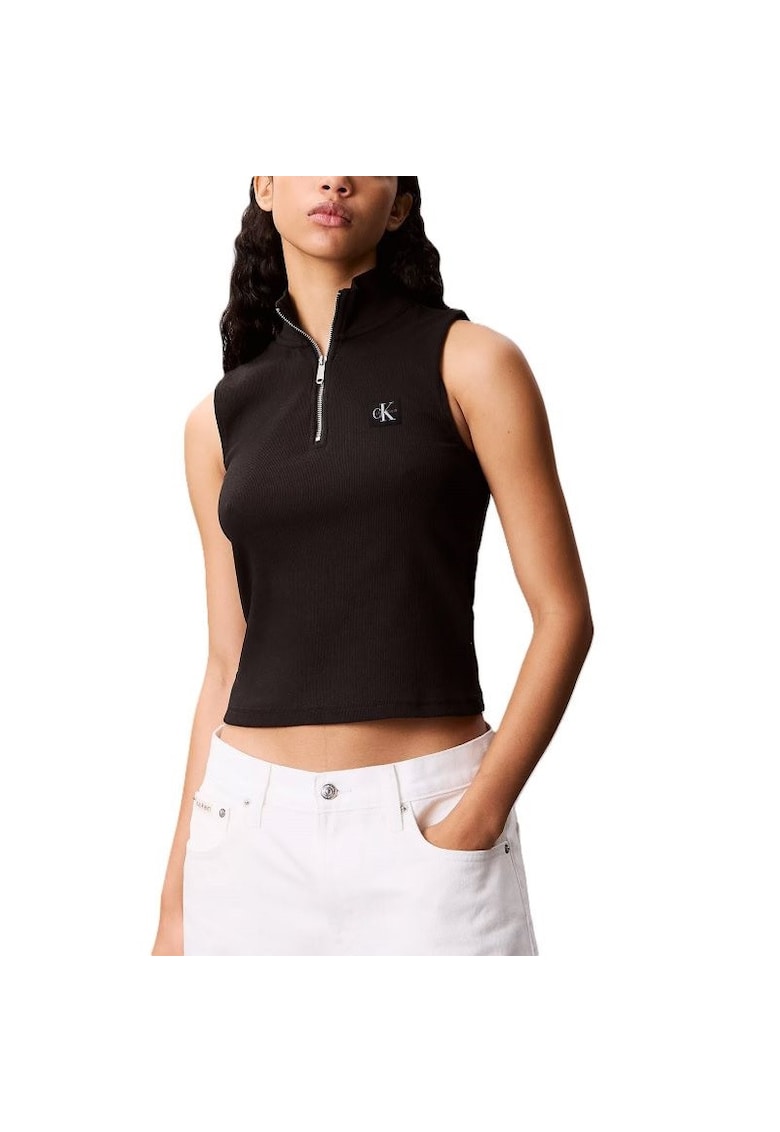 Bluza cu fermoar  A- WOVEN LABEL SL QZ TOP-LV047C909G-UB1