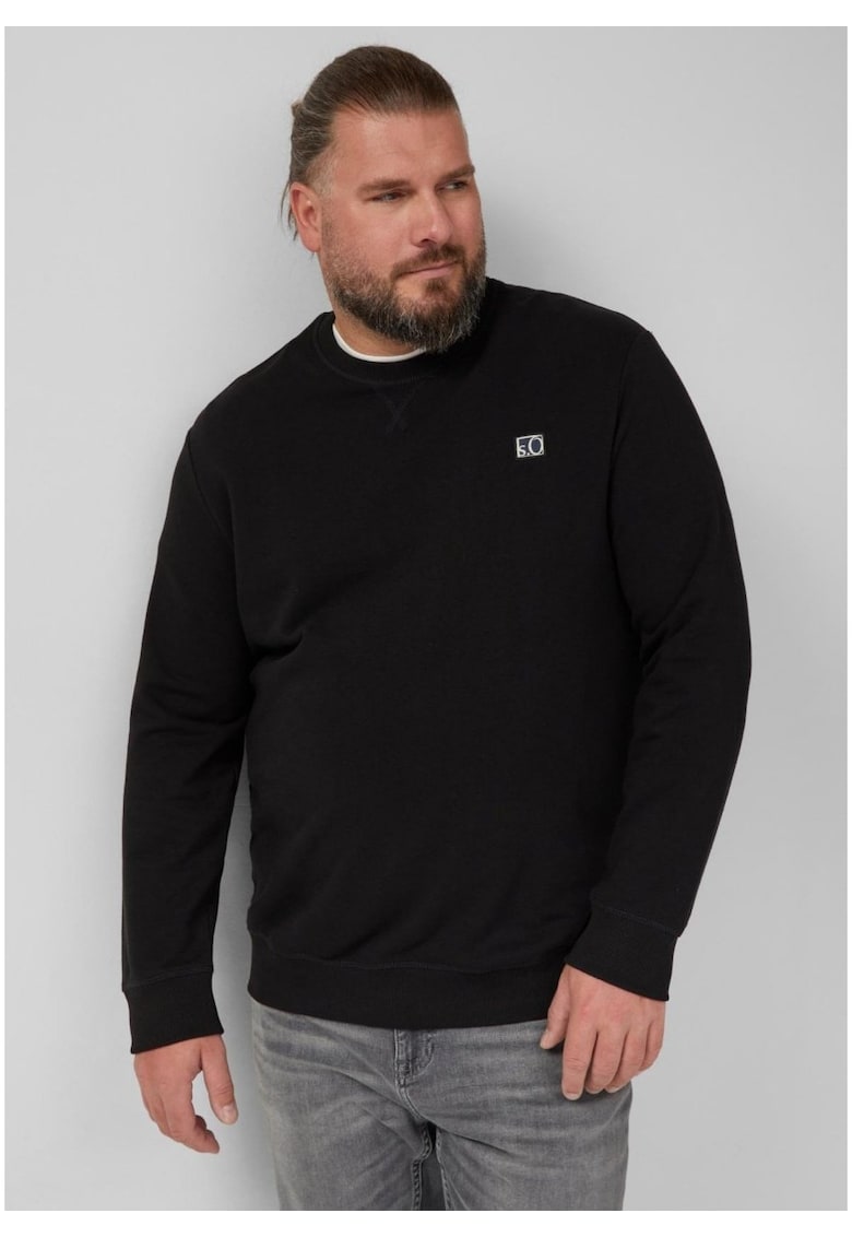 Big Sizes Bluza barbati big sizes - cu decolteu la baza gatului - logo - Negru -