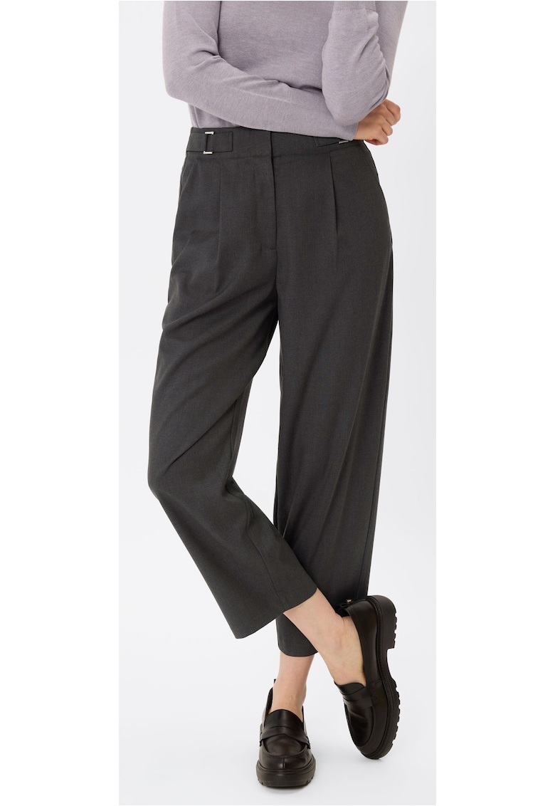 Pantaloni dama Comfort Fit - material flexibil - talie inalta - R-Isuma - grafit