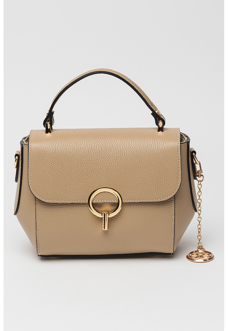 Geanta de piele cu maner si clapa