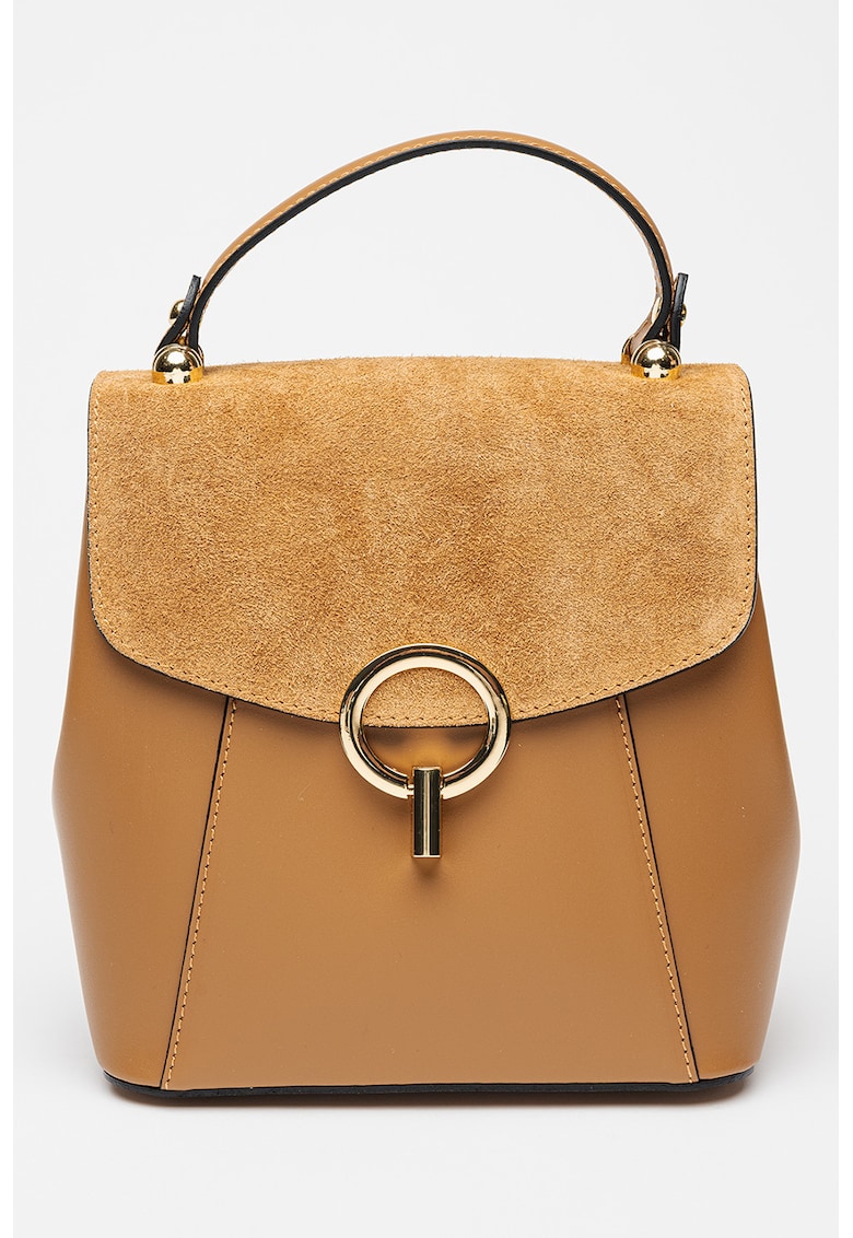 Rucsac de piele cu garnituri de piele intoarsa