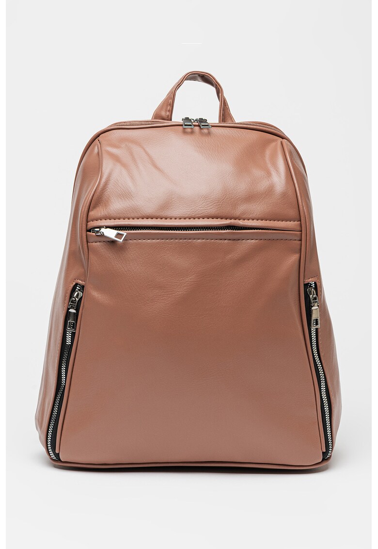 Rucsac cu buzunare cu fermoar - Roz prafuit