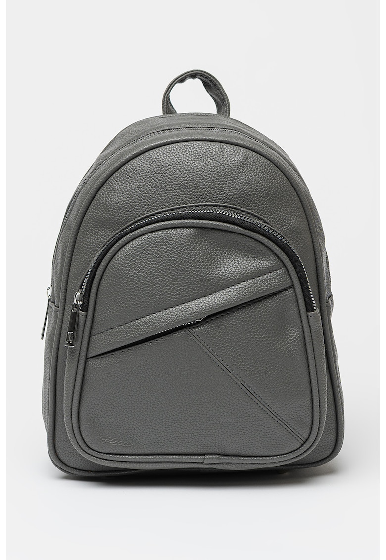 Rucsac de piele ecologica cu buzunar frontal cu fermoar