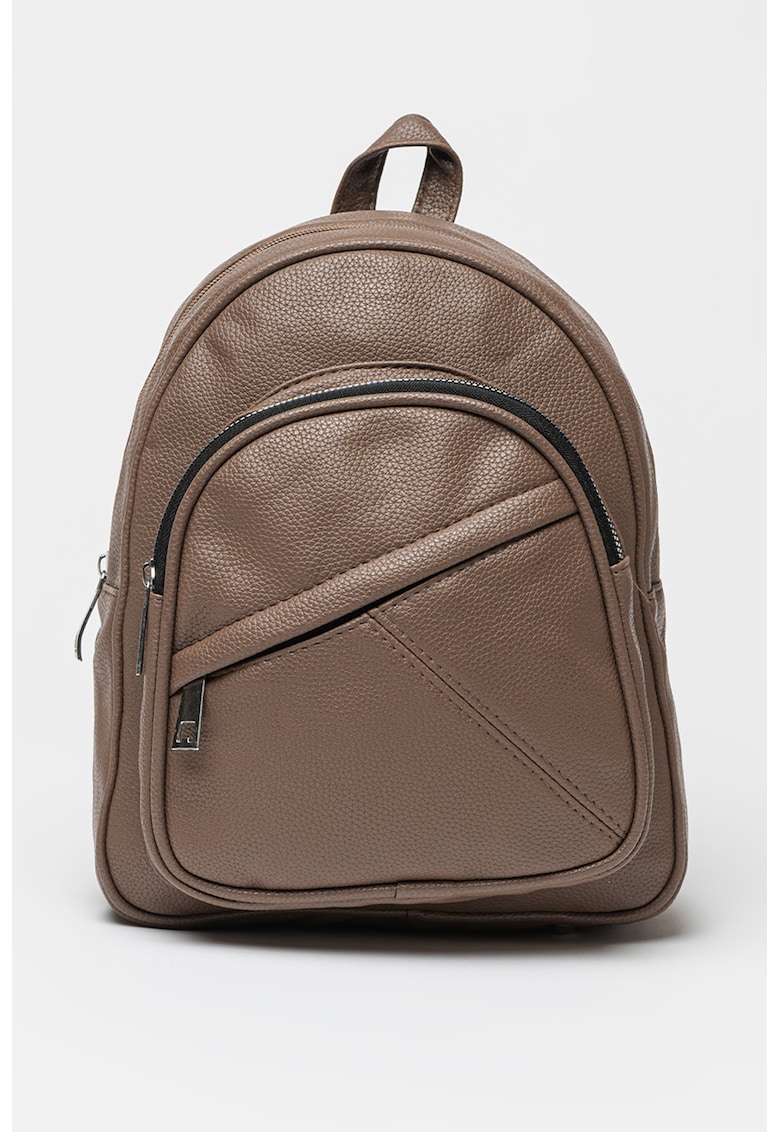 Rucsac de piele ecologica cu buzunar frontal cu fermoar