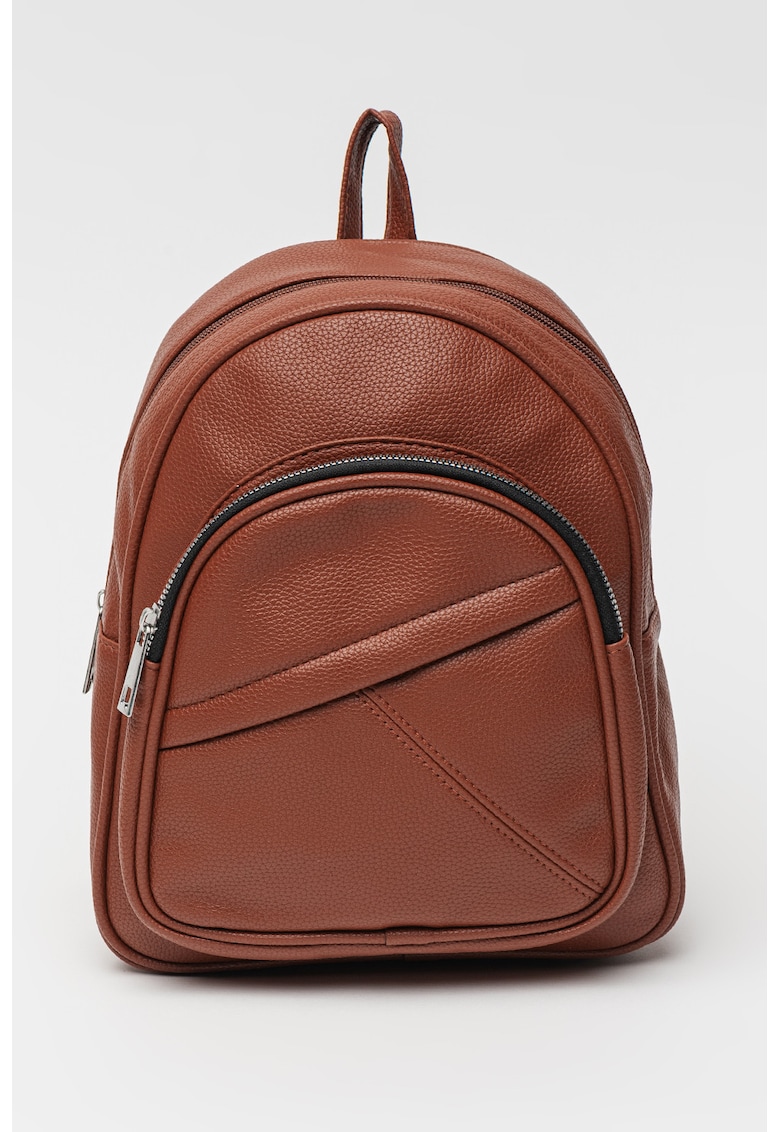 Rucsac de piele ecologica cu buzunar frontal cu fermoar