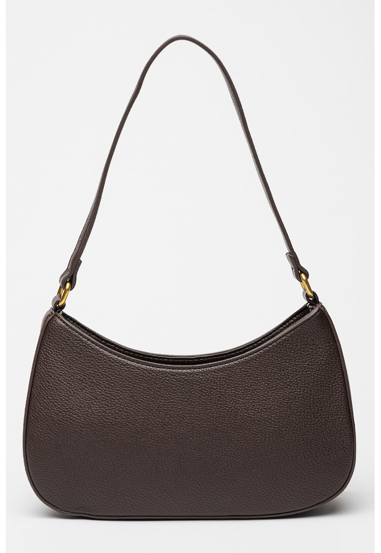 Geanta crossbody de piele ecologica cu bareta detasabile - Maro