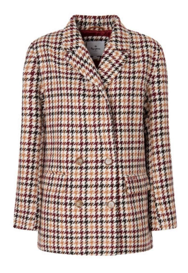 Palton cu imprimeu houndstooth