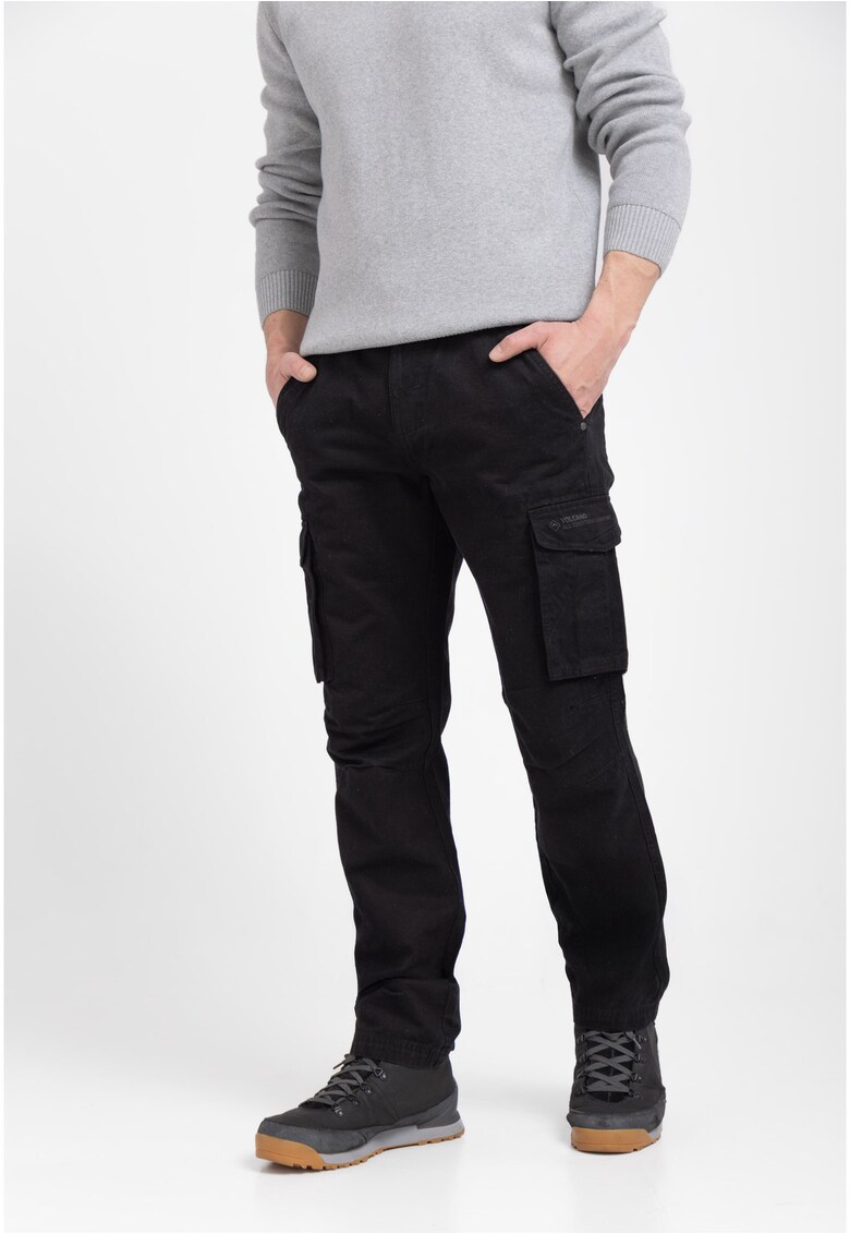 Pantaloni cargo din bumbac - Comfort Fit - sapte buzunare - R-Hampter - Negru - Negru