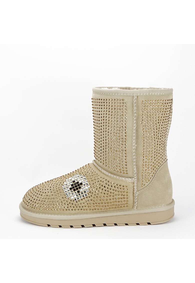 Cizme bej din piele naturala W8008 112 13725