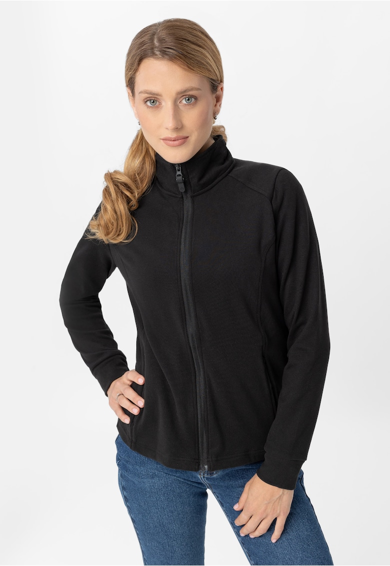 Hanorac fleece cu fermoar - Slim Fit - dama - F-Moya - negru