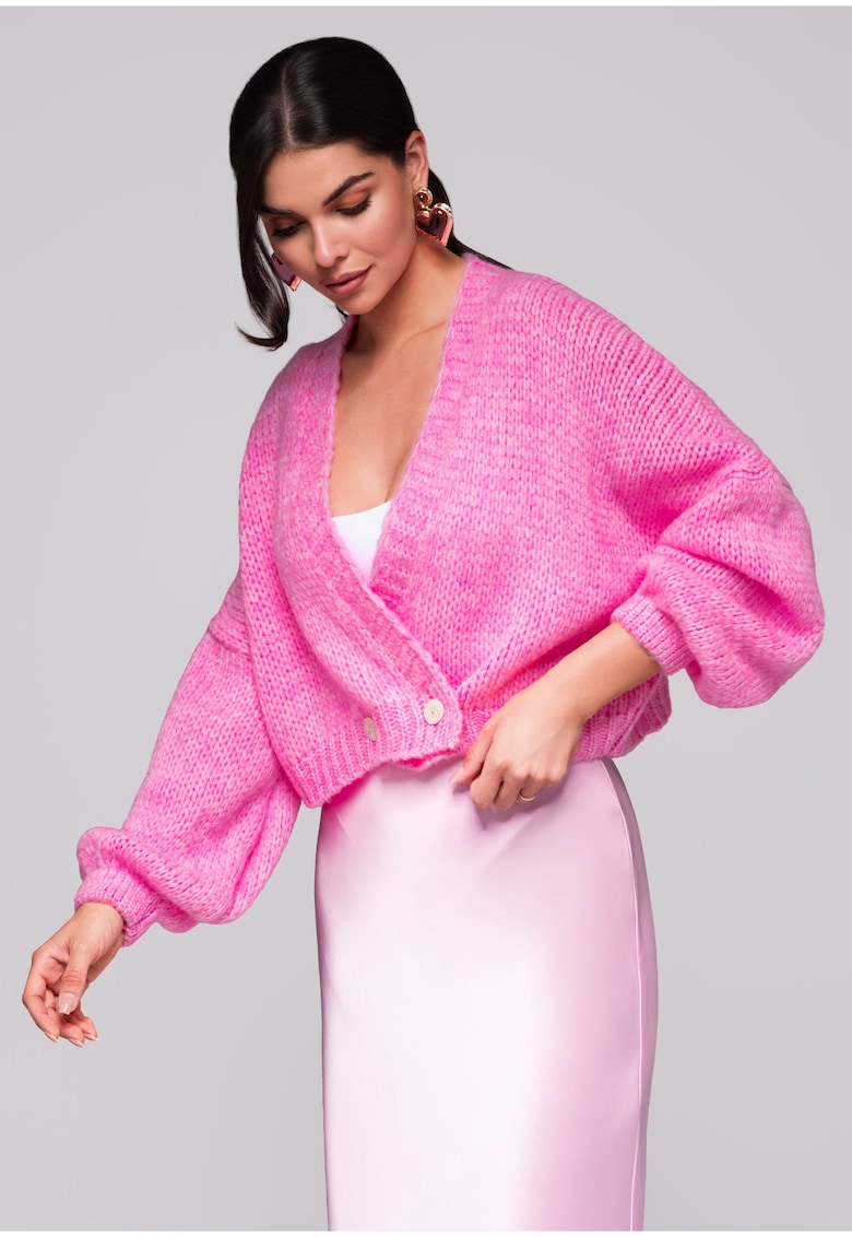 Cardigan tricotat cu inchidere petrecuta Cardigan tricotat cu inchidere petrecuta