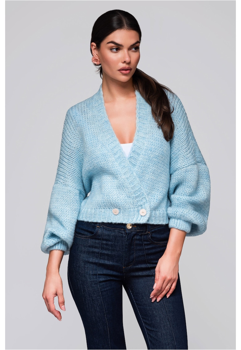 Cardigan tricotat cu inchidere petrecuta Cardigan tricotat cu inchidere petrecuta