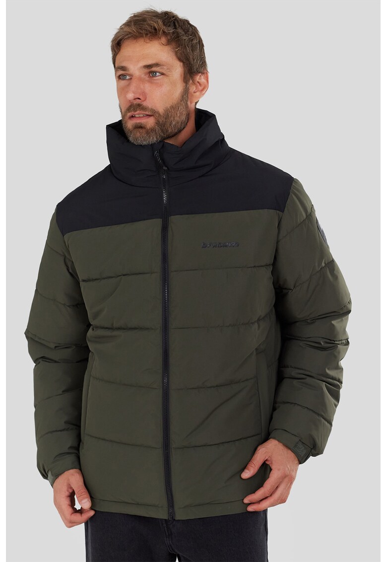 Geaca cu guler mediu Winton - Negru/Verde aquamarin