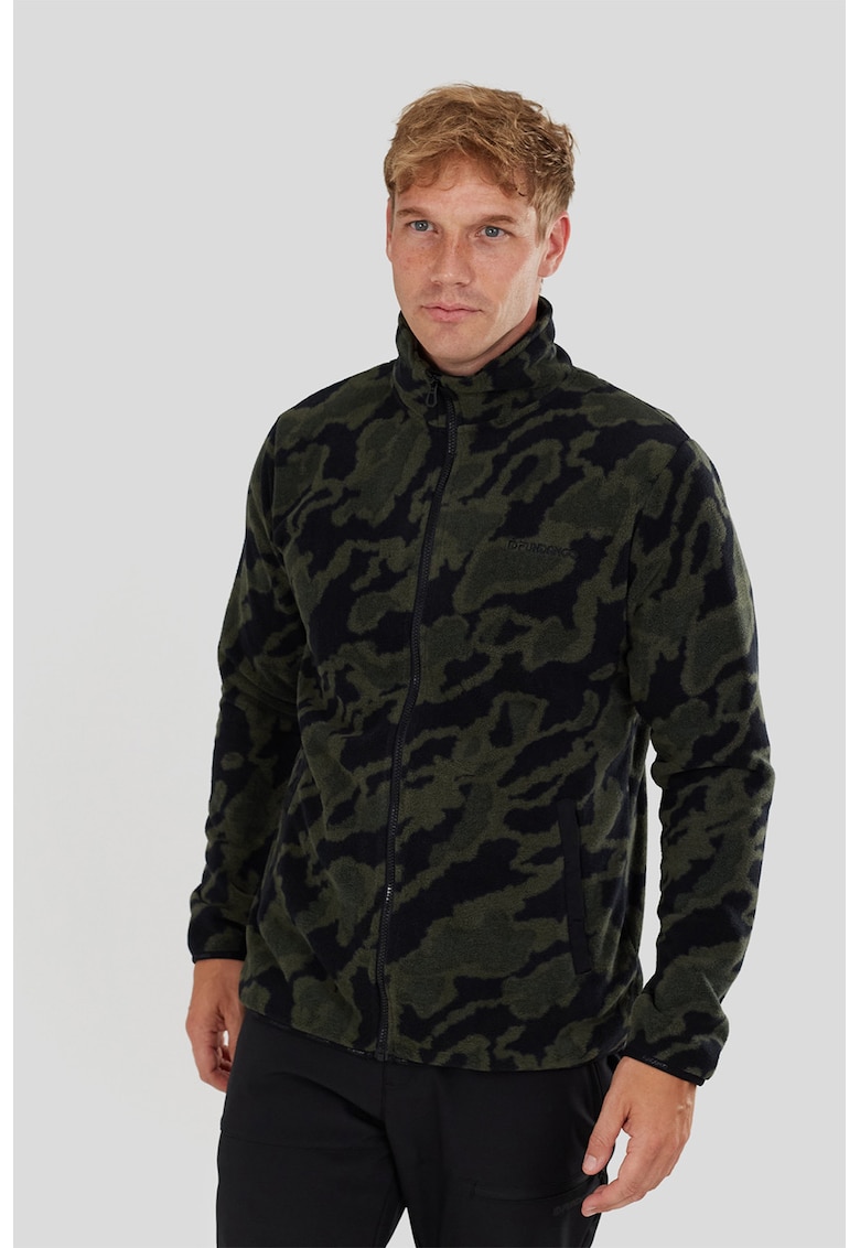 Bluza cu fermoar pentru trekking Nestor II - Negru/Kaki pal