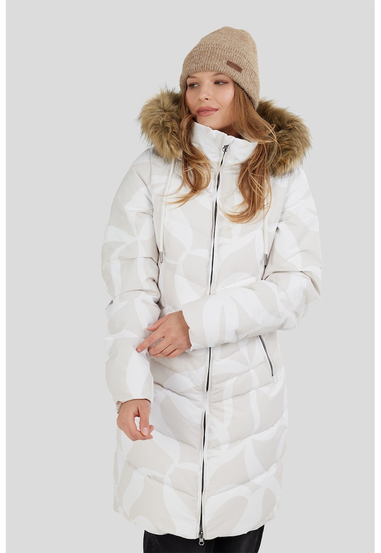 Geaca matlasata cu vatelina si garnitura de blana sintetica Puppis