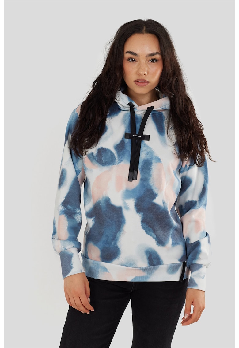 Hanorac cu model Challenger - Piersica/Albastru