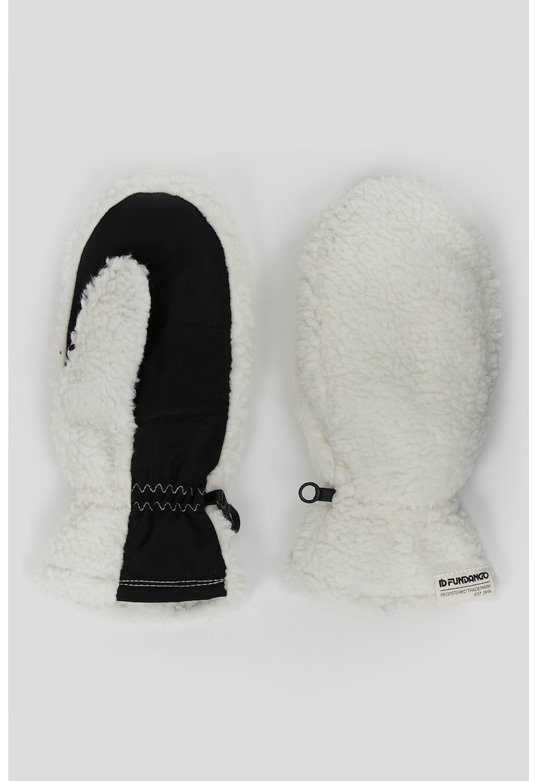 Manusi din material teddy cu aspect pufos