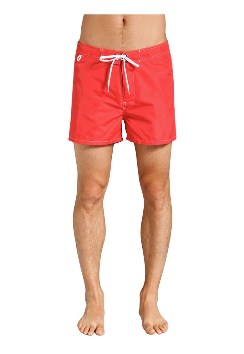 Pantaloni sucrti de baie cu snururi si model uni -