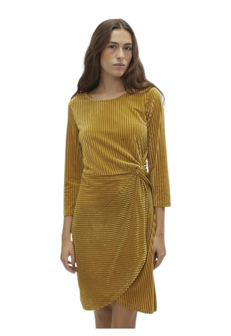 Rochie din catifea cu detaliu rasucit -