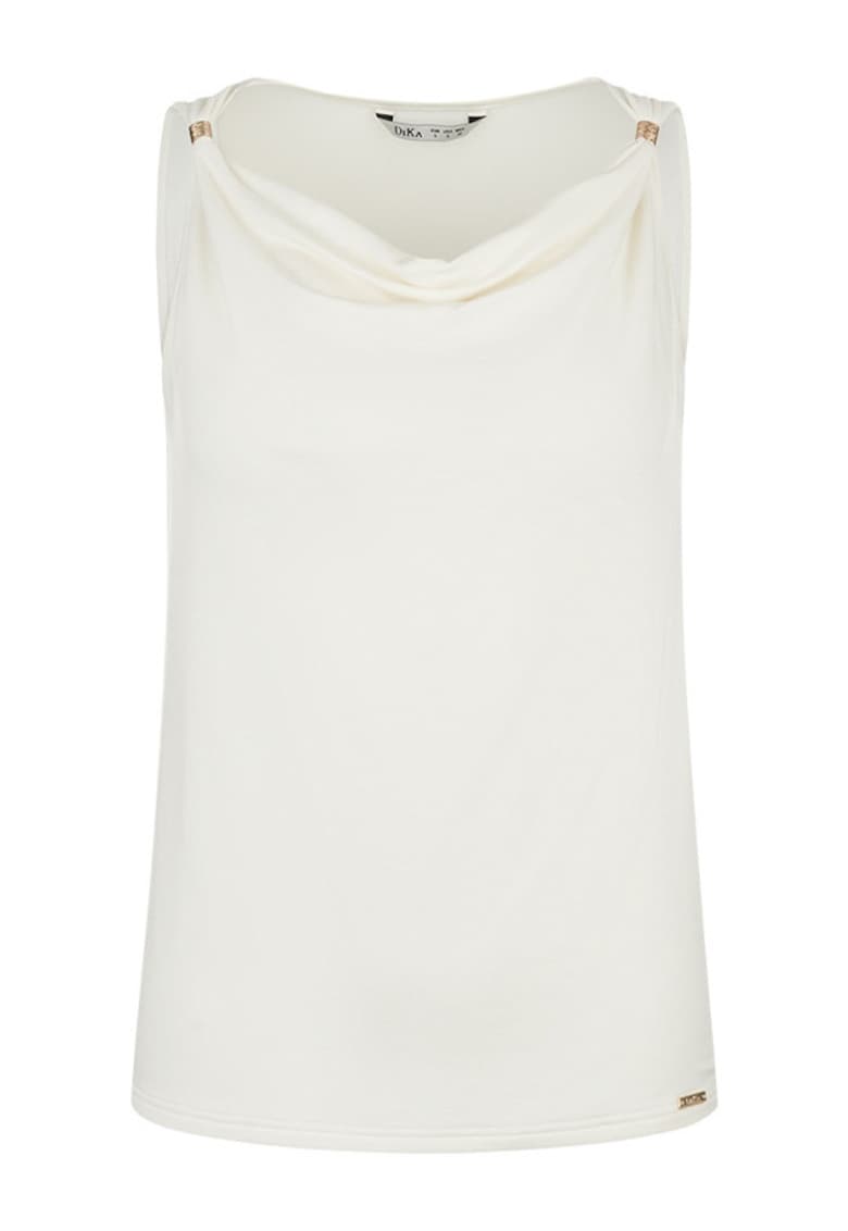 Top din tricot fin cu decolteu grecesc