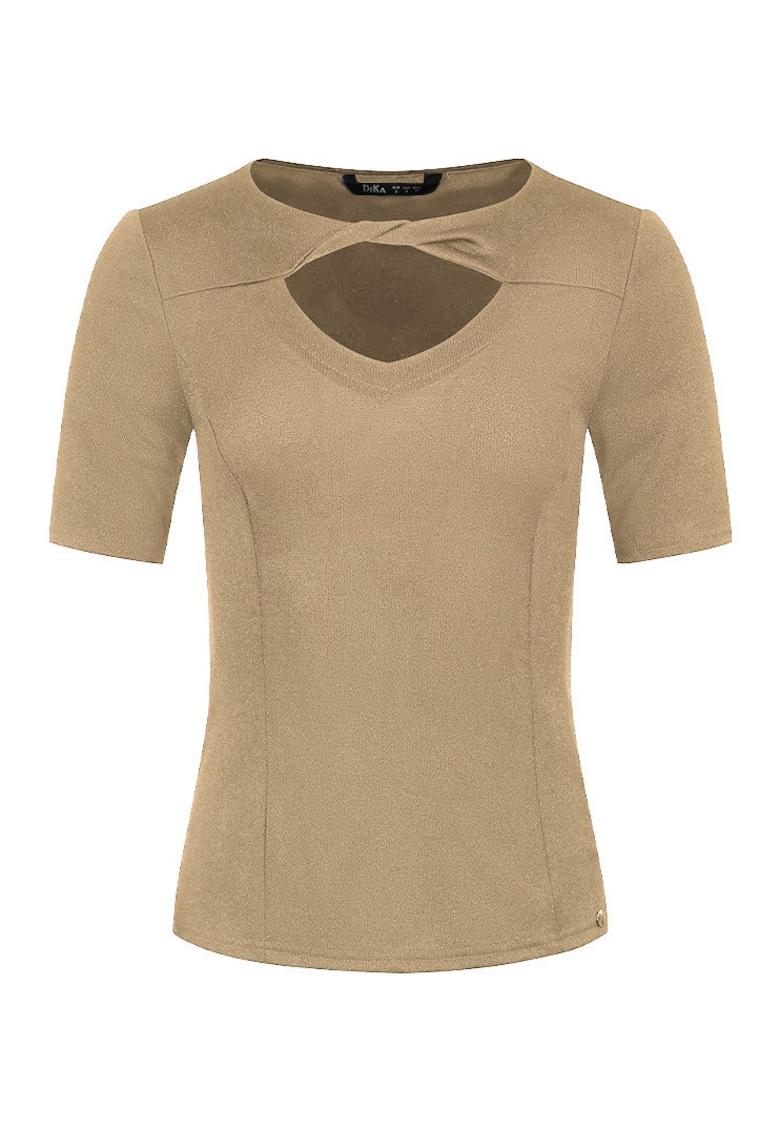 Tricou cu decupaj frontal si detaliu rasucit