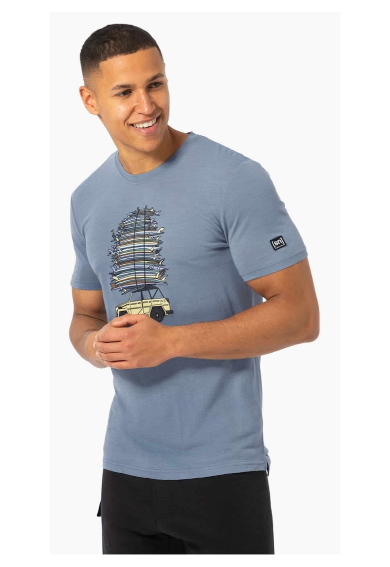 Tricou din lana pentru barbati SN – Surf trip gri - marimea