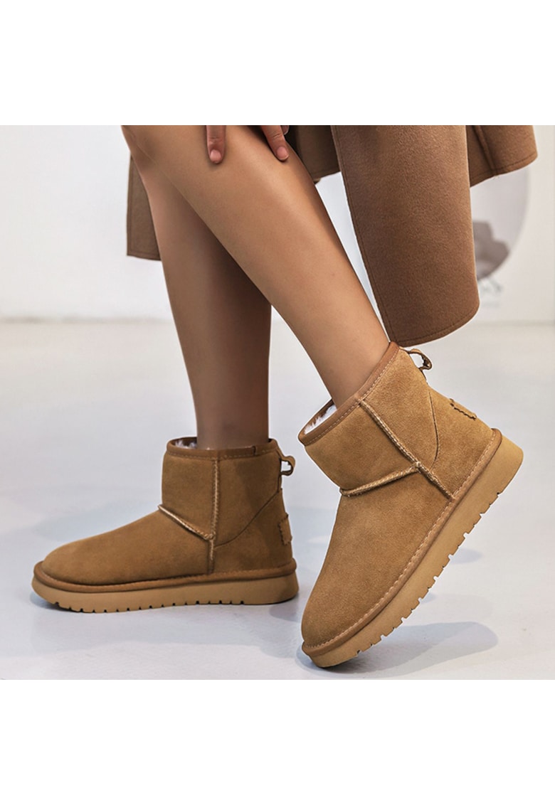 Ghete camel din piele naturala JB1967 111 15858 - Bej