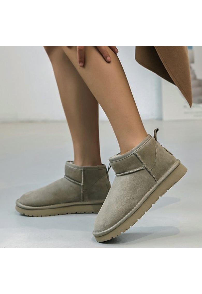 Ghete taupe din piele naturala JB1966 111 16225