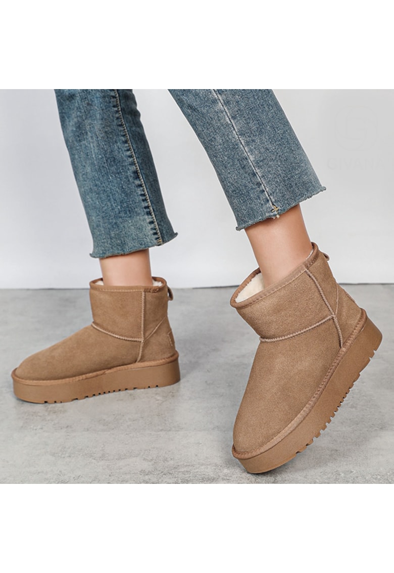 Ghete camel din piele naturala NN605 117 16210