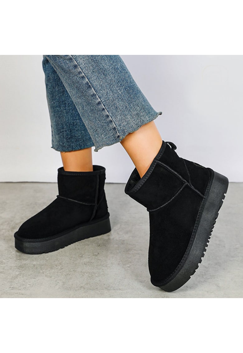 Ghete negre din piele naturala NN605 117 16086