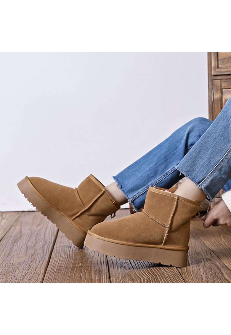 Ghete camel din piele naturala JB1925 117 13941