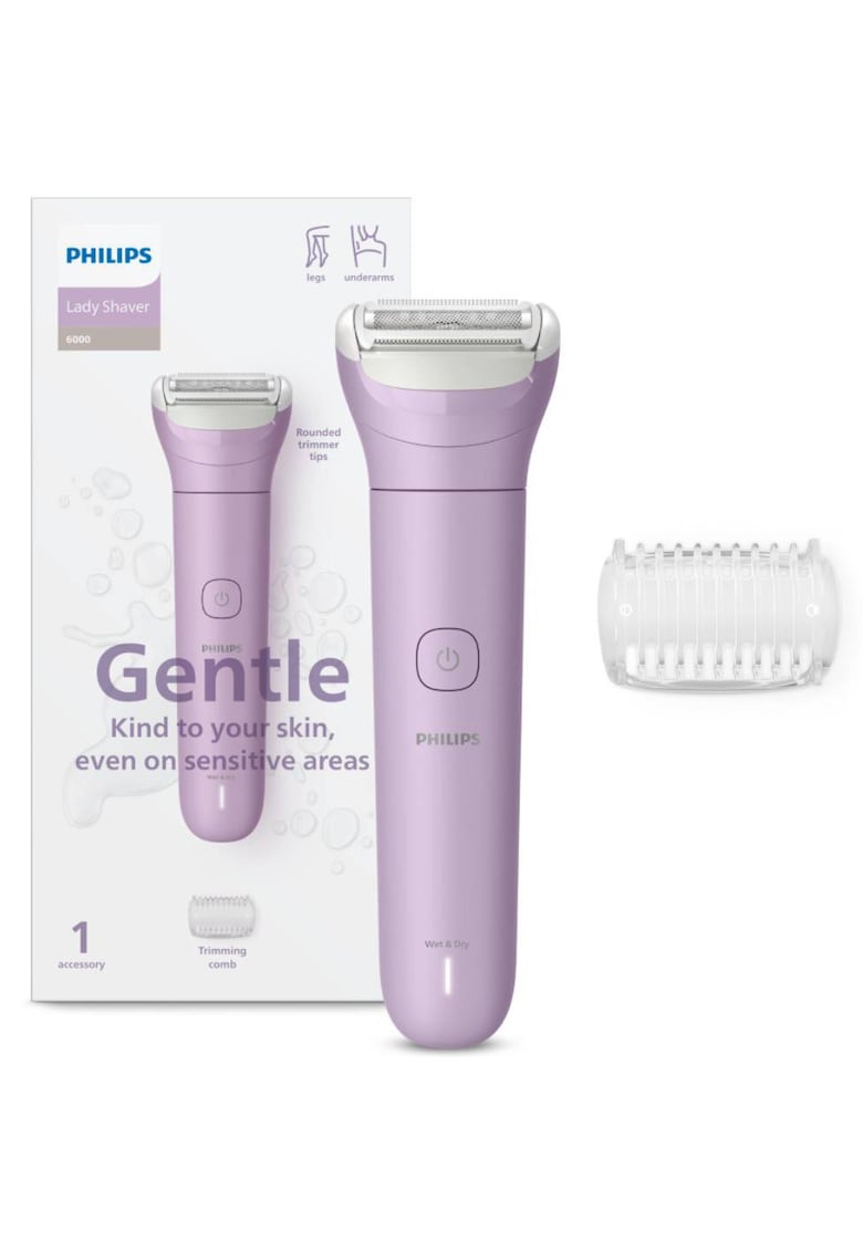 Aparat de ras electric pentru femei - fara fir umed si uscat - autonomie: 80 minute - 1 accesoriu - trimmer (pieptene) pentru tuns