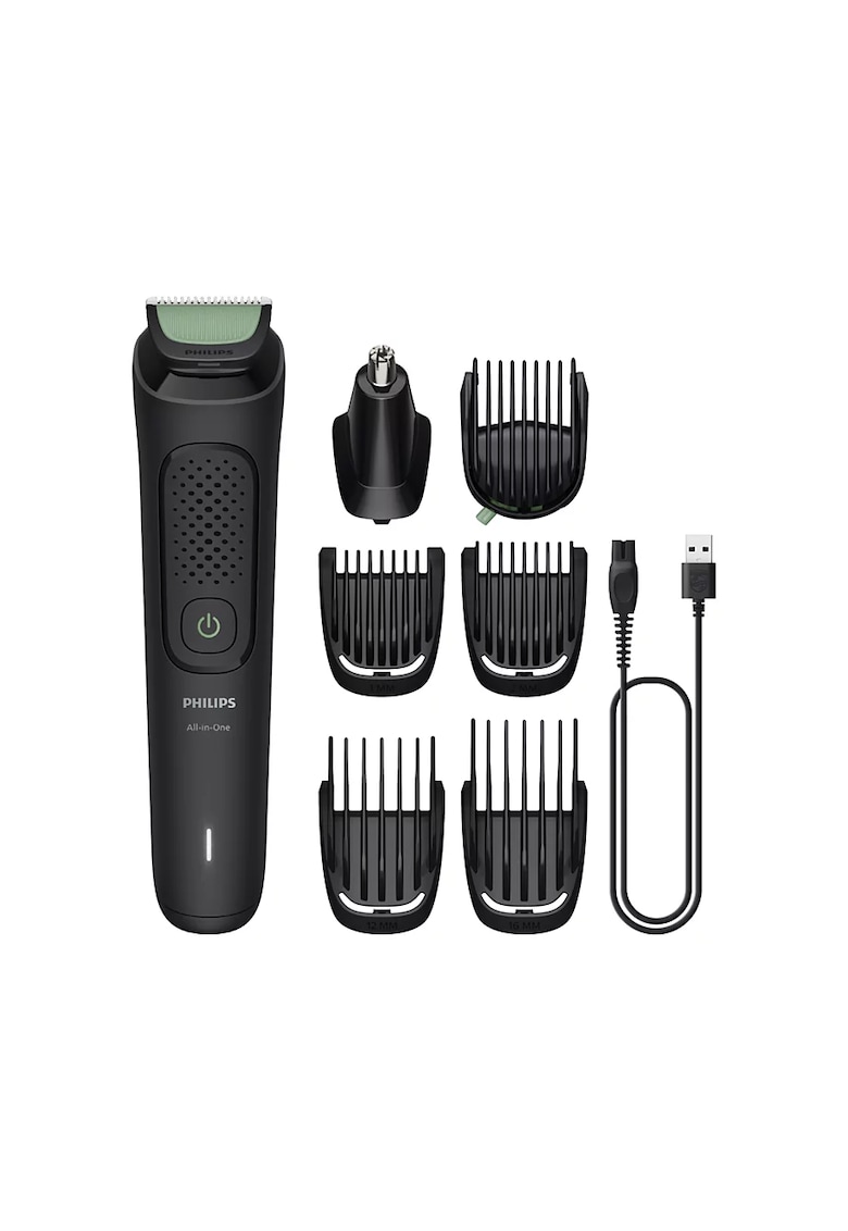 Aparat de tuns barba & parul de pe cap si corp 7in1 All-in-One MG3930/15 - autonomie 60 min - 10 setari de lungime: 0 -5-16 mm - trimmer atasabil pentru nas si urechi - piepteni pt fata - cap - corp - lame cu autoascutire - nu necesita lubrifiere -husa